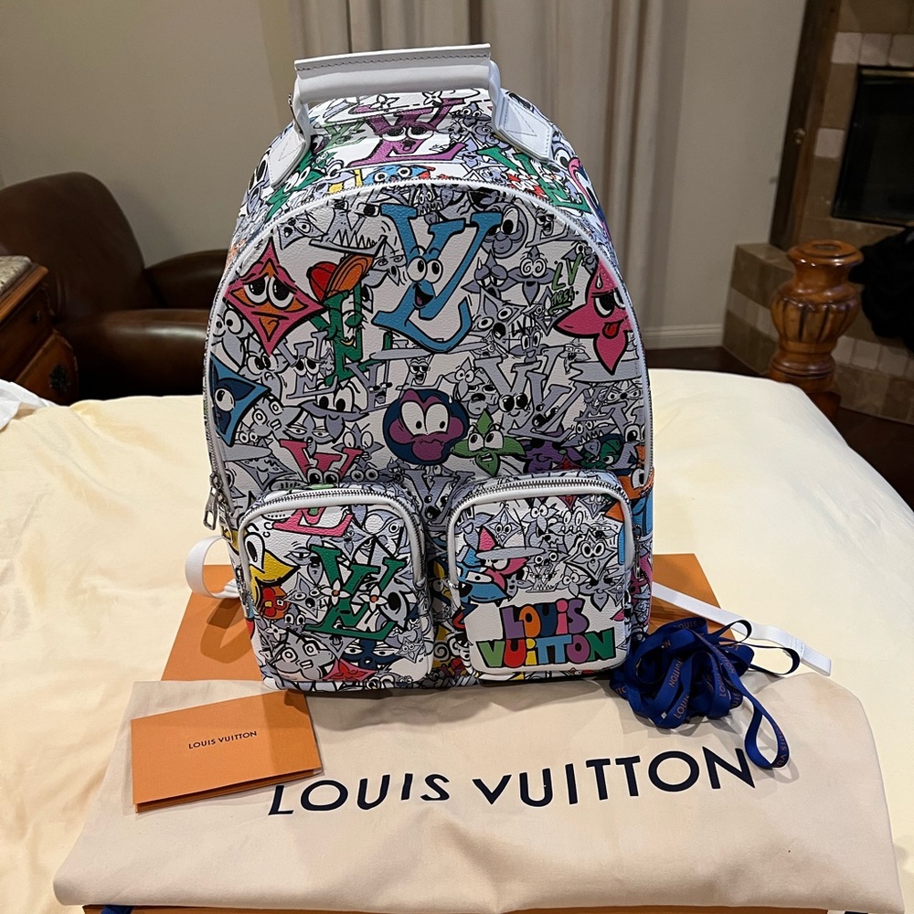 Sold…Louis Vuitton monogram comics backpack Virgil Abloh’s last collection
